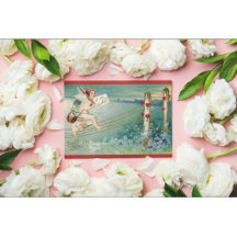 Carte postale vintage de la Saint-Valentin représe