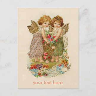 carte postale vintage de la valentine de chérubine