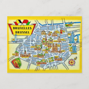 Carte postale vintage de la ville de Bruxelles