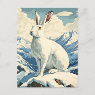 Carte Postale Vintage de lièvre arctique