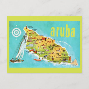 Carte postale vintage de l'île d'Aruba