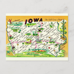 Carte postale vintage de l'Iowa