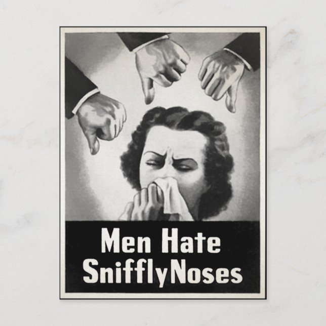 Carte Postale vintage de Nez Sniffé (Devant)