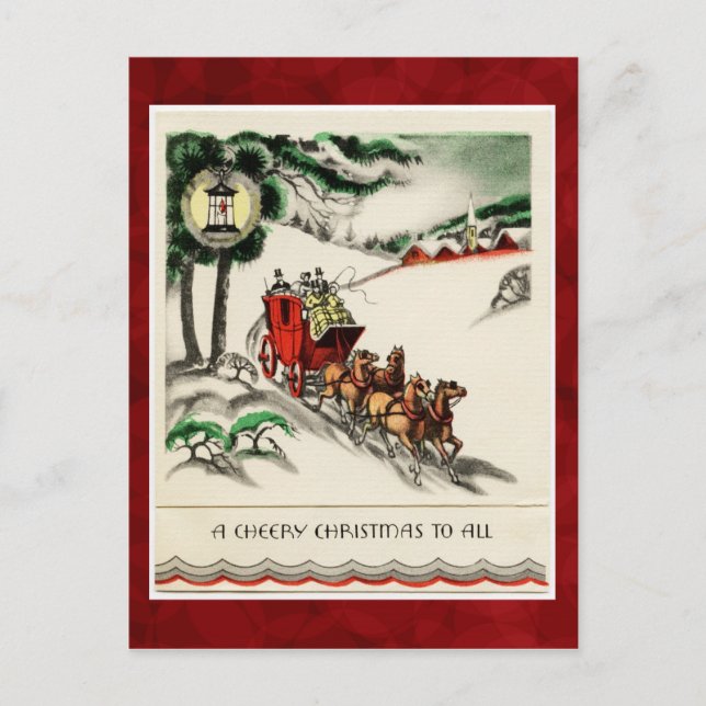 Carte postale vintage de Noël (Devant)