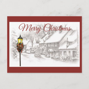 Carte postale vintage de Noël Town