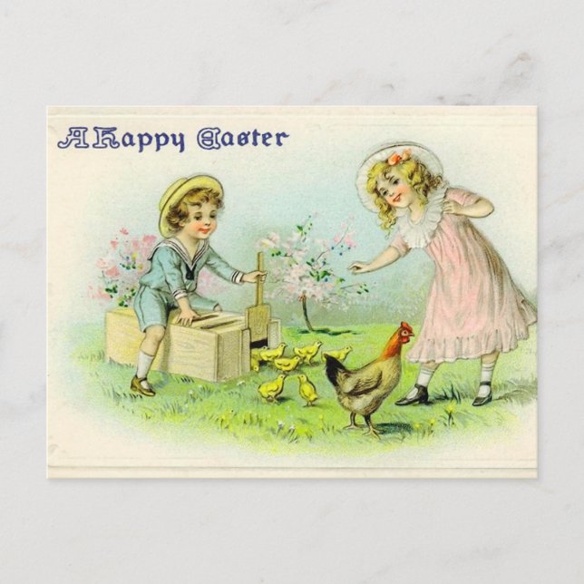 Carte postale vintage de Pâques (Devant)