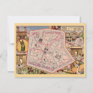 Carte postale vintage de Paris France