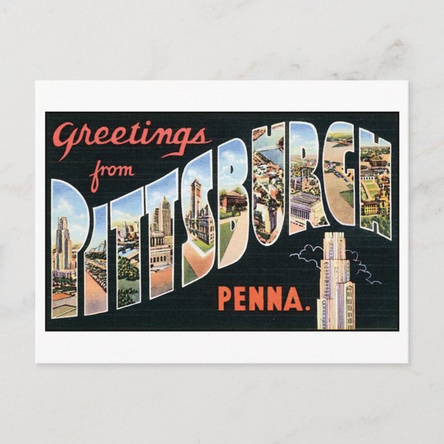 Carte postale vintage de Pittsburgh (Devant)