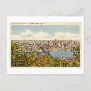 Carte postale vintage de Pittsburgh Skyline