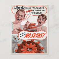 Carte postale vintage de publicité de hot dog