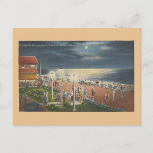 Carte postale vintage de Rehoboth Beach au clair d (Devant)