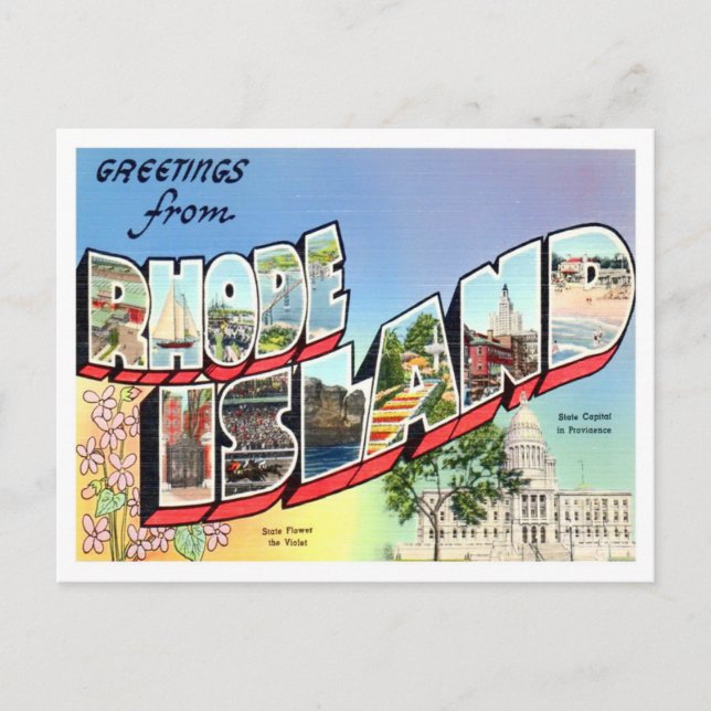 Carte postale Vintage de Rhode Island (Devant)