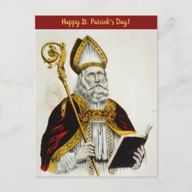 Carte postale vintage de Saint-Patrick avec cape e (Devant)
