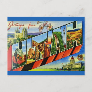 Carte postale vintage de salutation de l'Utah