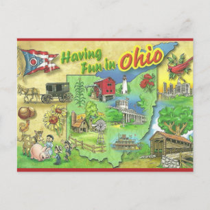 Carte Postale Vintage de s'amuser en Ohio