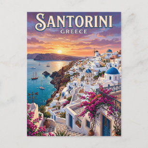 Carte postale vintage de Santorin