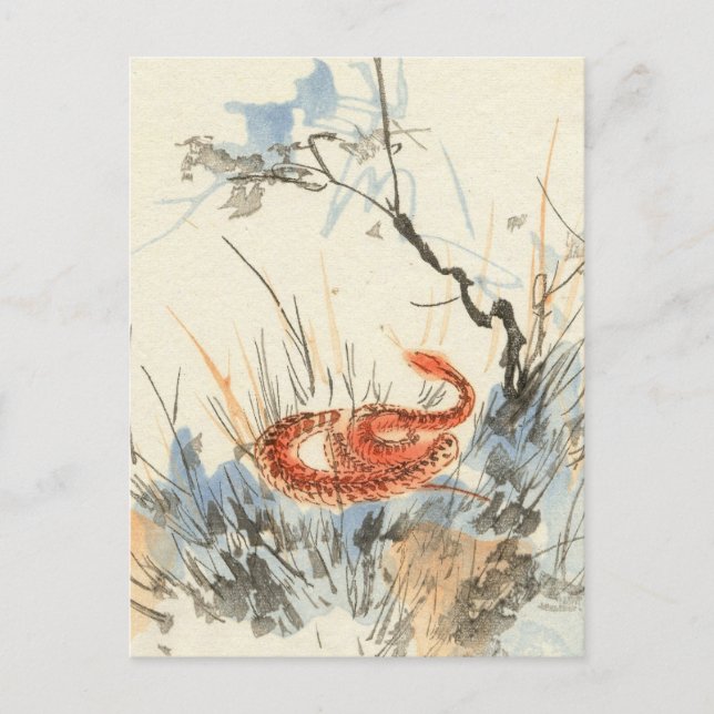 Carte postale vintage de serpent asiatique (Devant)
