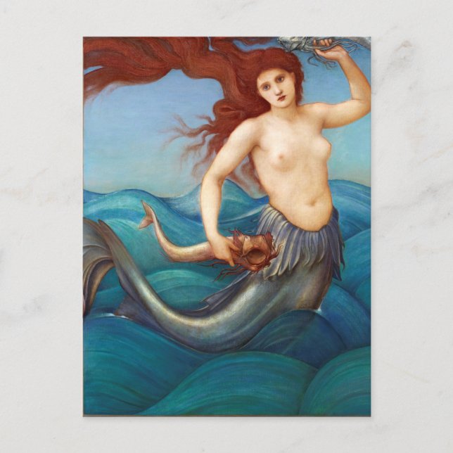 Carte postale vintage de sirène (Devant)