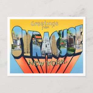 Carte postale vintage de Syracuse, New York avec g