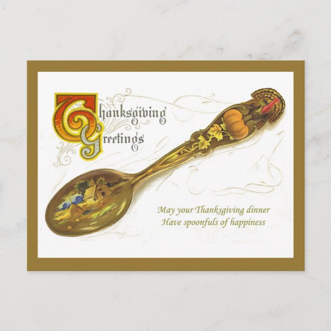 Carte postale vintage de thanksgiving (Devant)