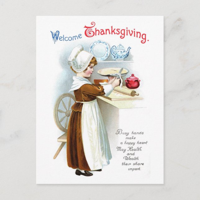 Carte postale vintage de Thanksgiving (Devant)