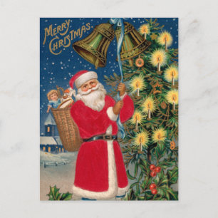Carte postale vintage de vacances de Père Noël