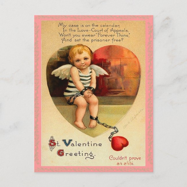 Carte postale vintage de Valentine (Devant)