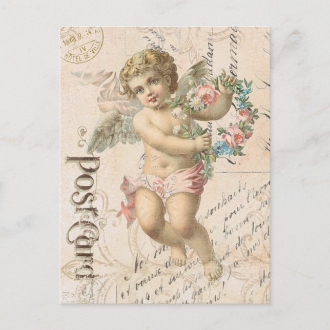 Carte postale vintage de Valentine d'ange (Devant)