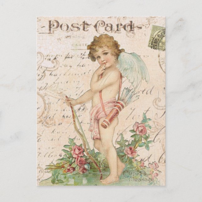 Carte postale vintage de Valentine d'ange (Devant)