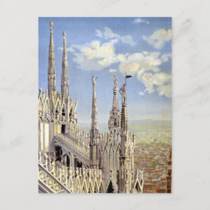Carte postale vintage de voyage à Milan Italie
