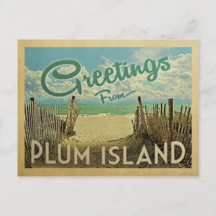 Carte postale vintage de voyage de Plum Island