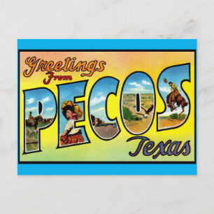 Carte postale vintage de voyage - Pecos, Texas