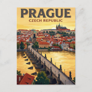 Carte postale vintage de voyage Prague