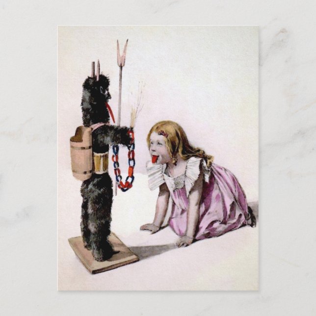 Carte postale Vintage déplaisante Krampus (Devant)