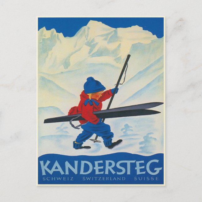 Carte postale vintage des Alpes suisses (Devant)