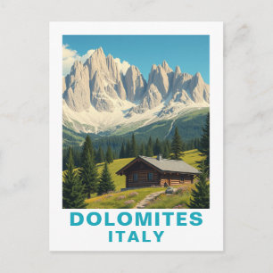 Carte postale vintage des Dolomites Italie