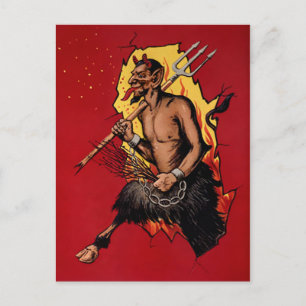 Carte Postale Vintage Devil Krampus
