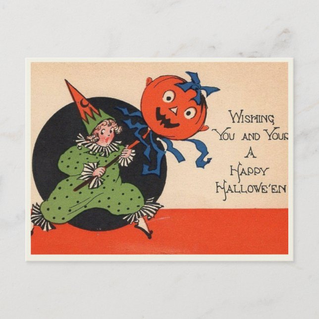 Carte postale vintage d'Halloween (Devant)