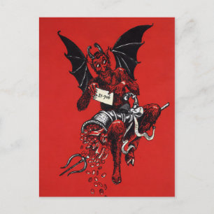 Carte Postale Vintage diable victorien