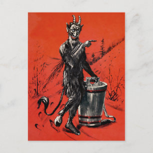 Carte Postale Vintage diable victorien Krampus