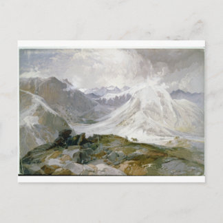 Carte postale vintage d'illustration de montagne