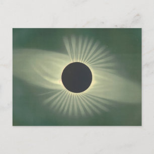 Carte postale vintage d'illustration d'éclipse sol
