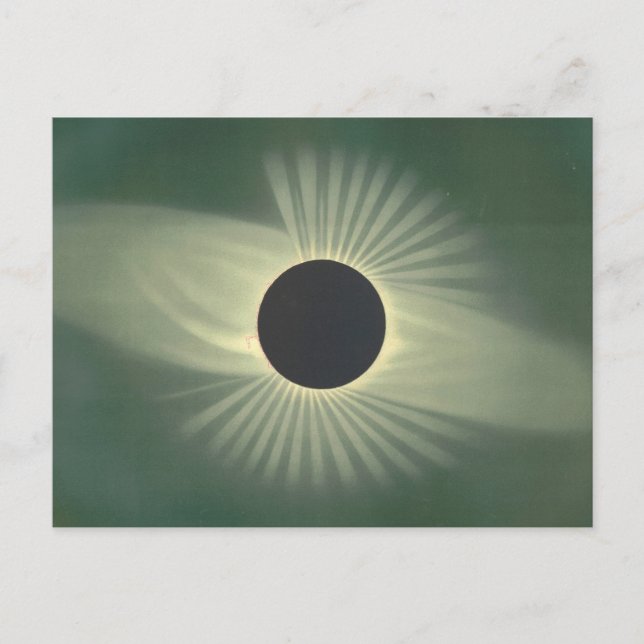 Carte postale vintage d'illustration d'éclipse sol (Devant)