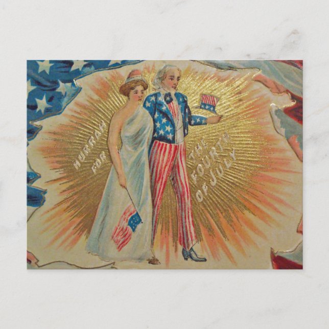 Carte postale vintage du 4 juillet (Devant)
