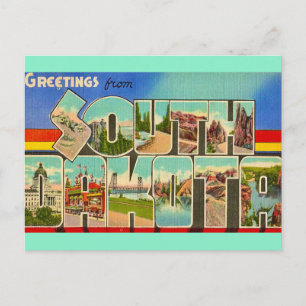 Carte postale vintage du Dakota du Sud