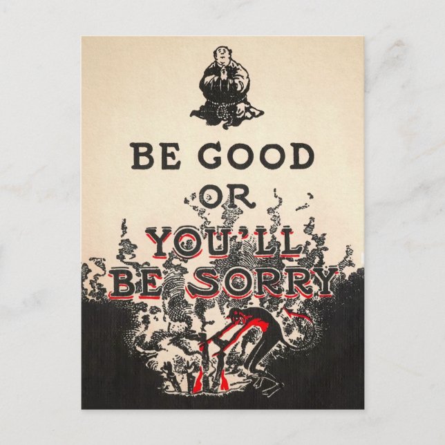 Carte postale vintage du diable Be Good  (Devant)