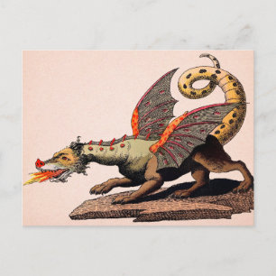 Carte postale vintage du dragon médiéval