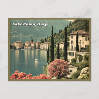 Carte postale Vintage du lac de Côme, Italie