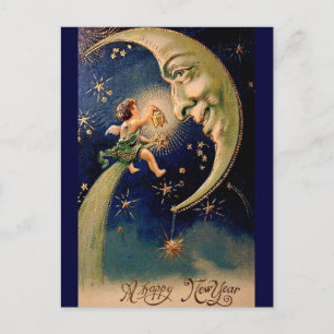 Carte postale vintage du Nouvel An