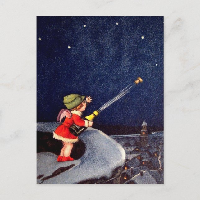 Carte postale vintage du Nouvel An (Devant)